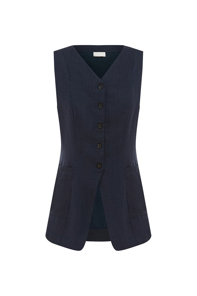 LORENZO HIGH NECK VEST - INK