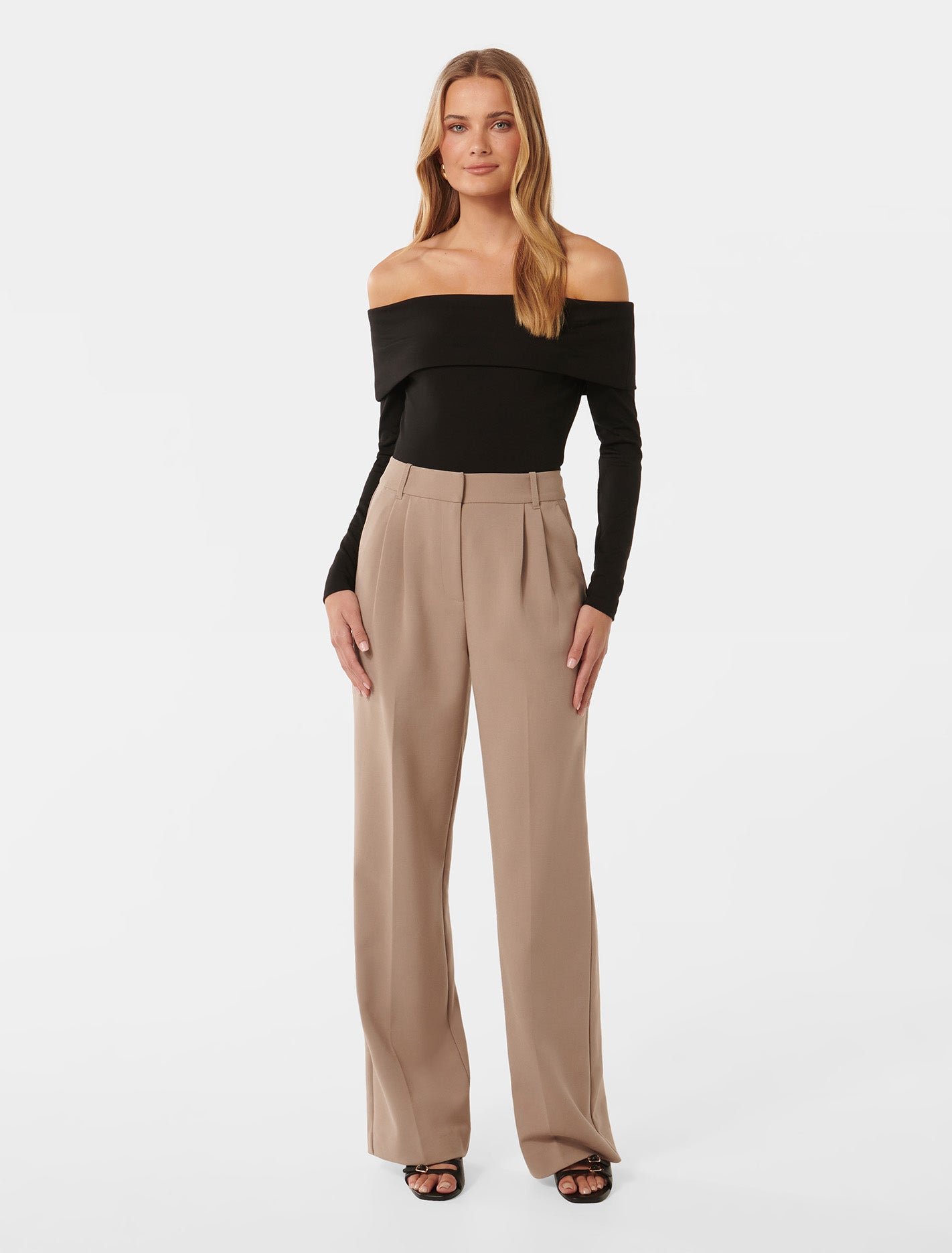 Louise Long Sleeve Stretch Bardot Top