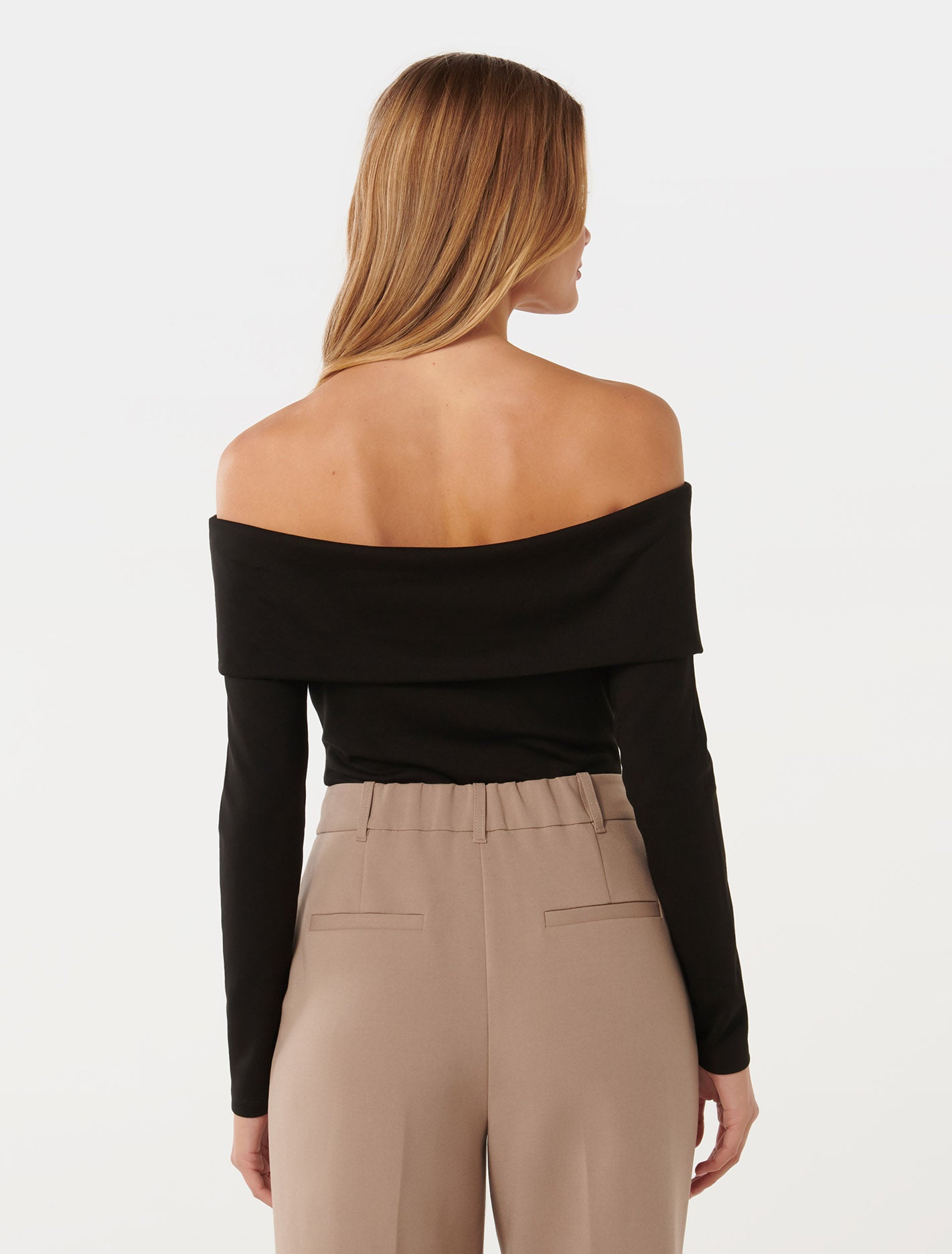 Louise Long Sleeve Stretch Bardot Top