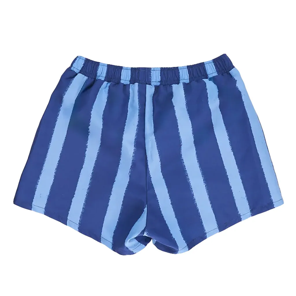 Maison Mangostan Child Anchovies Swim Shorts Blue Stripes