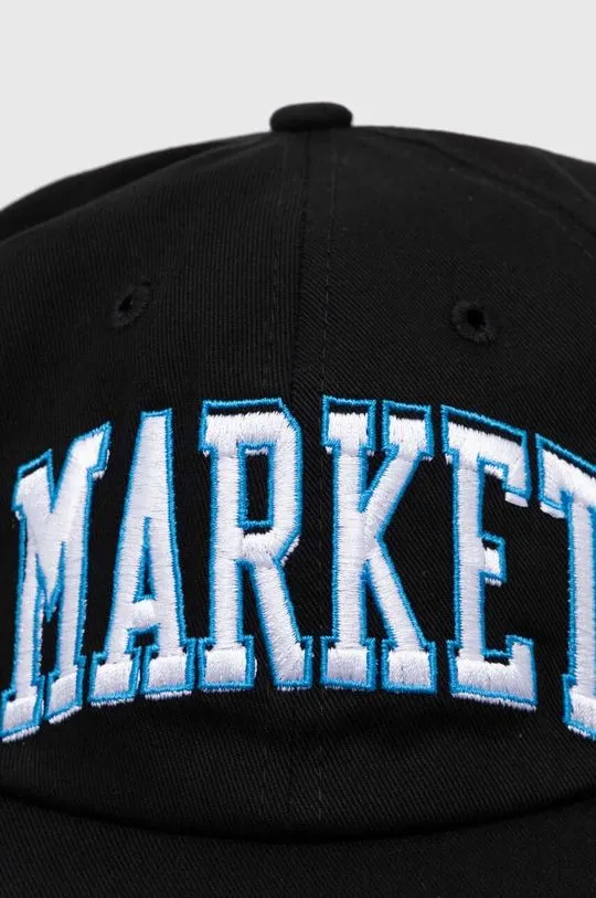 Market cotton baseball cap black color