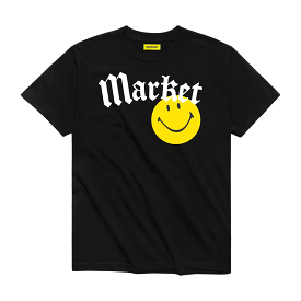 Market Smiley Gothic T-shirt (Washed Black)