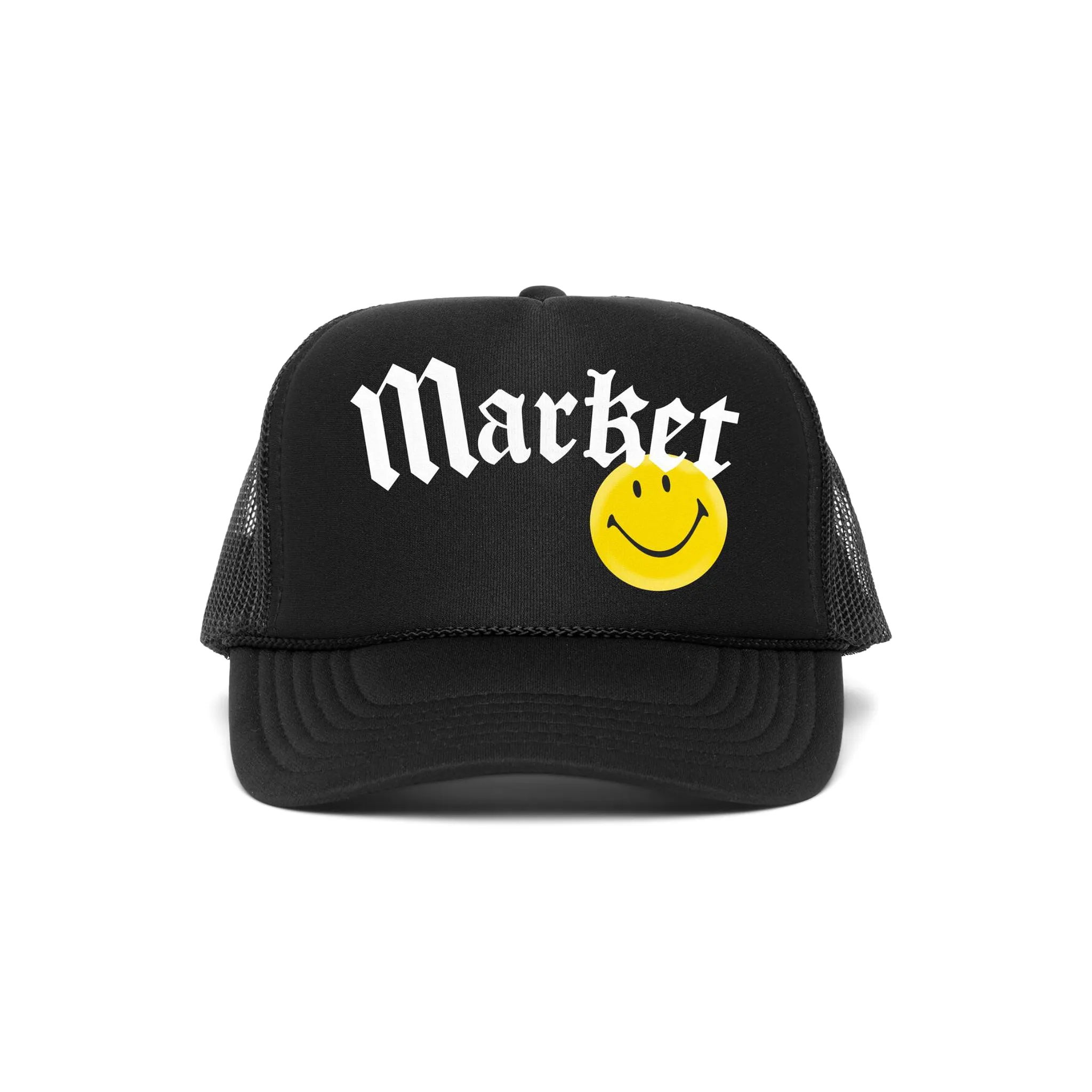 Market Smiley Gothic Trucker Hat (Black)