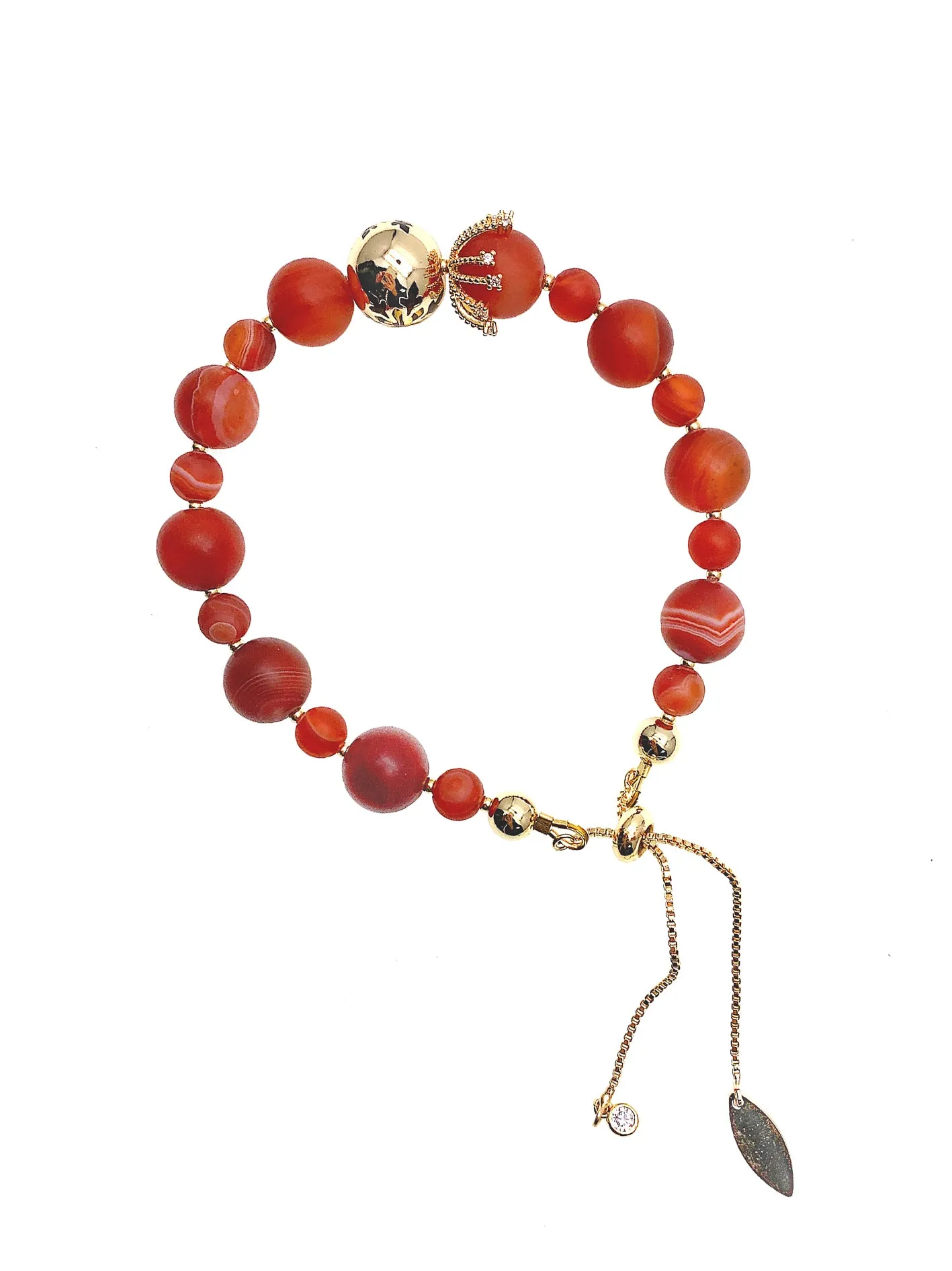 Matte Red Agate Adjustable Bracelet HB007