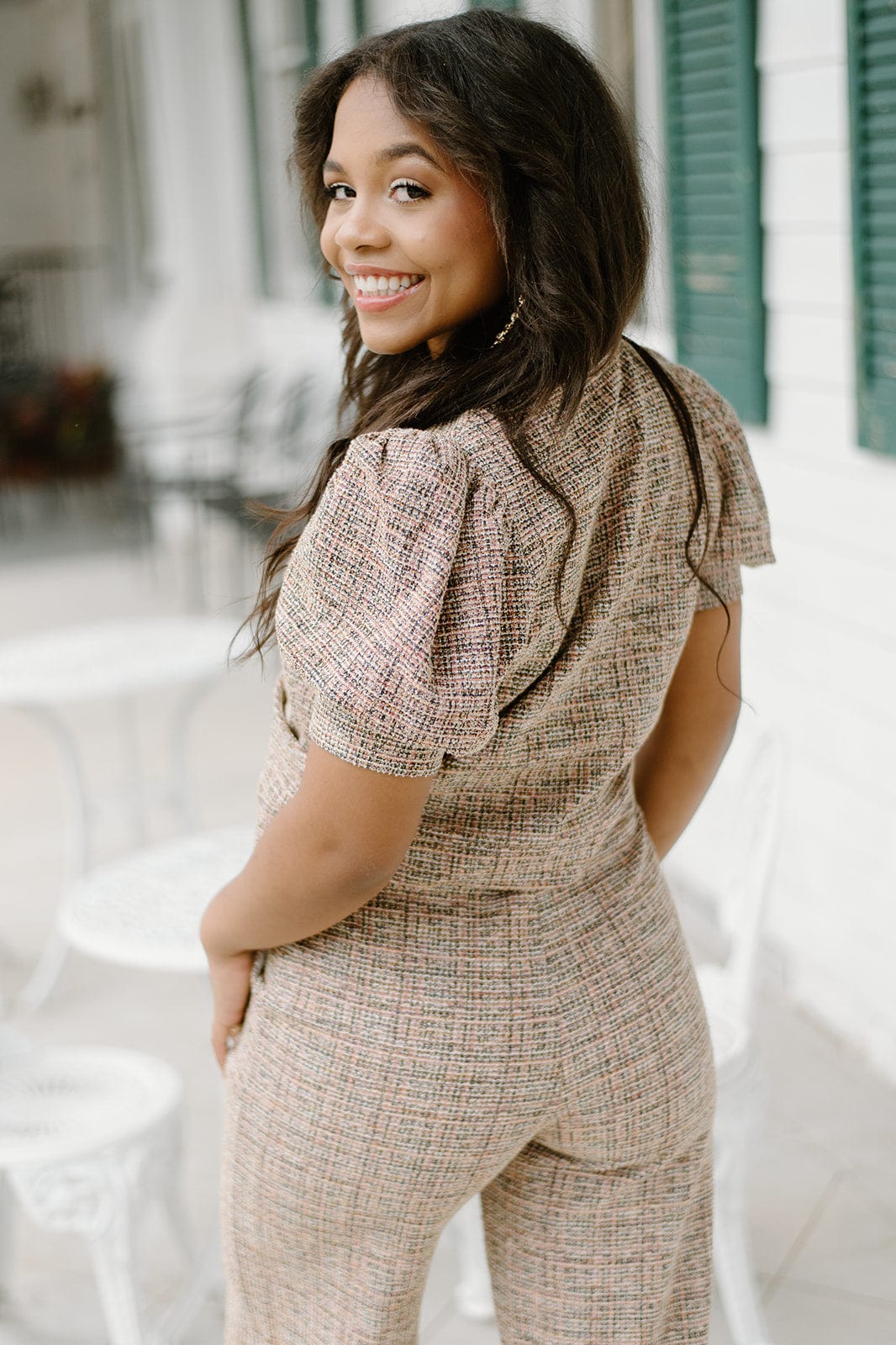 Mauve Tweed Set Top