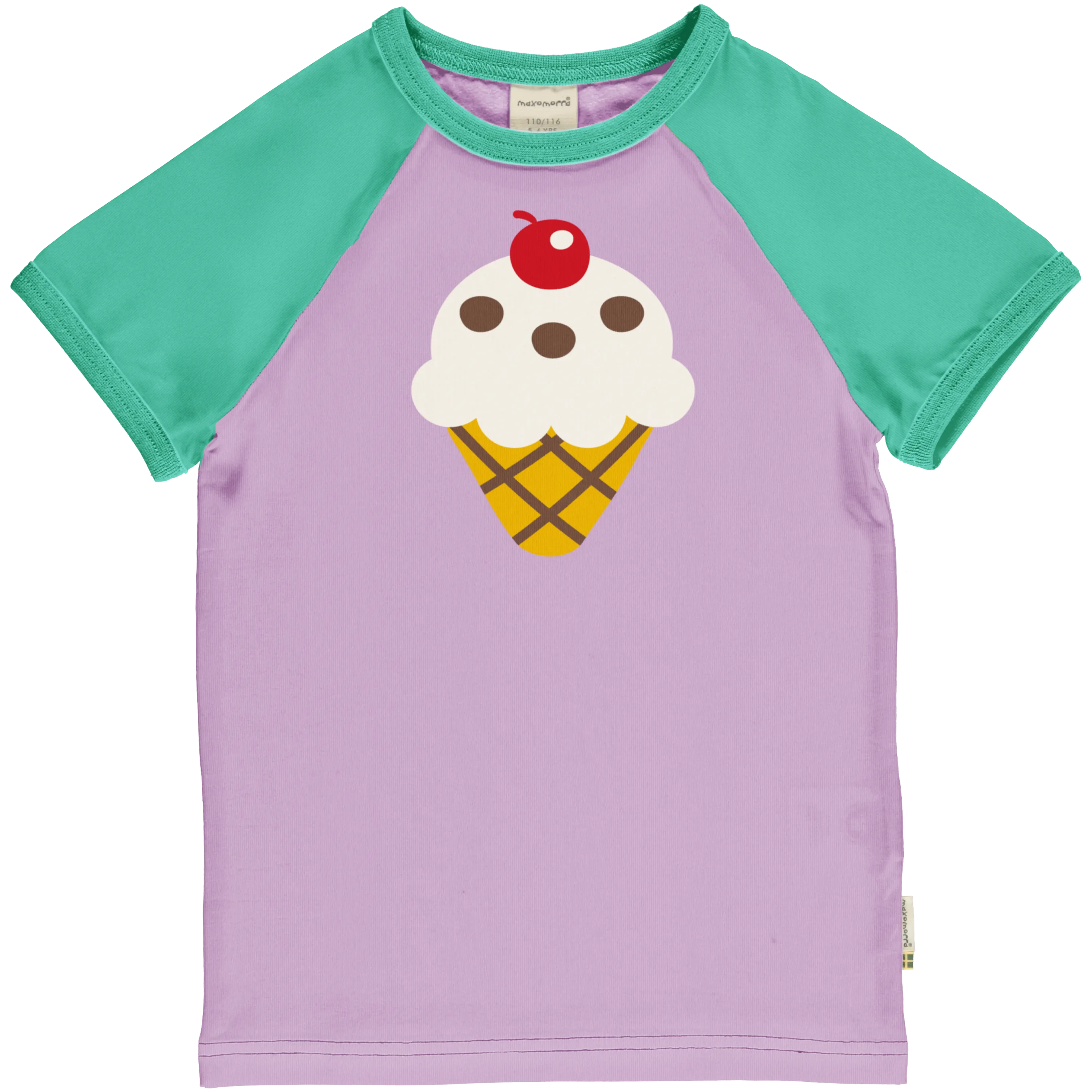 Maxomorra Ice Cream Organic Cotton Single Print Short Sleeved Top