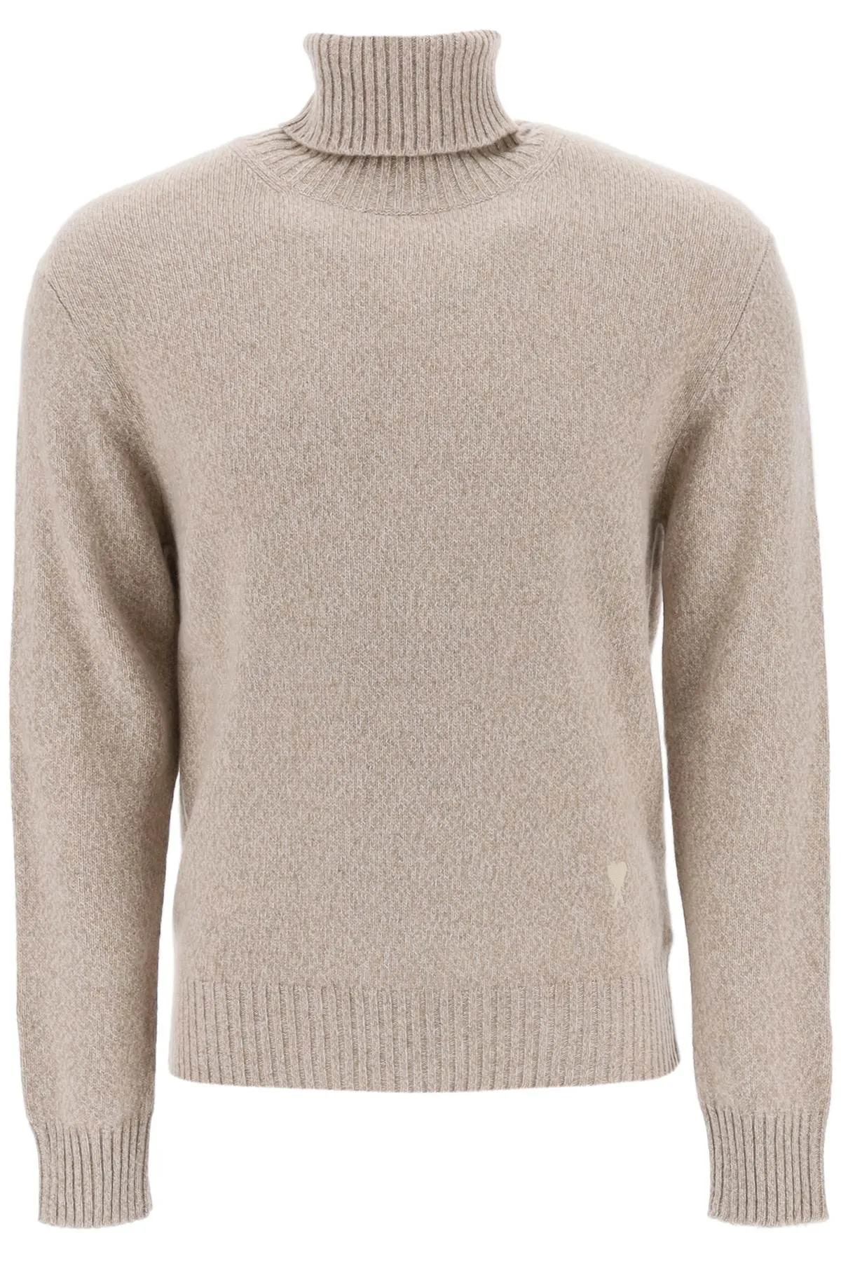 Melange Effect Cashmere Turtleneck Sweater