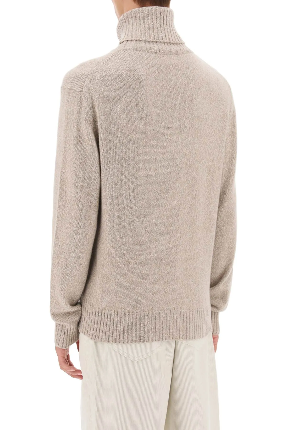 Melange Effect Cashmere Turtleneck Sweater