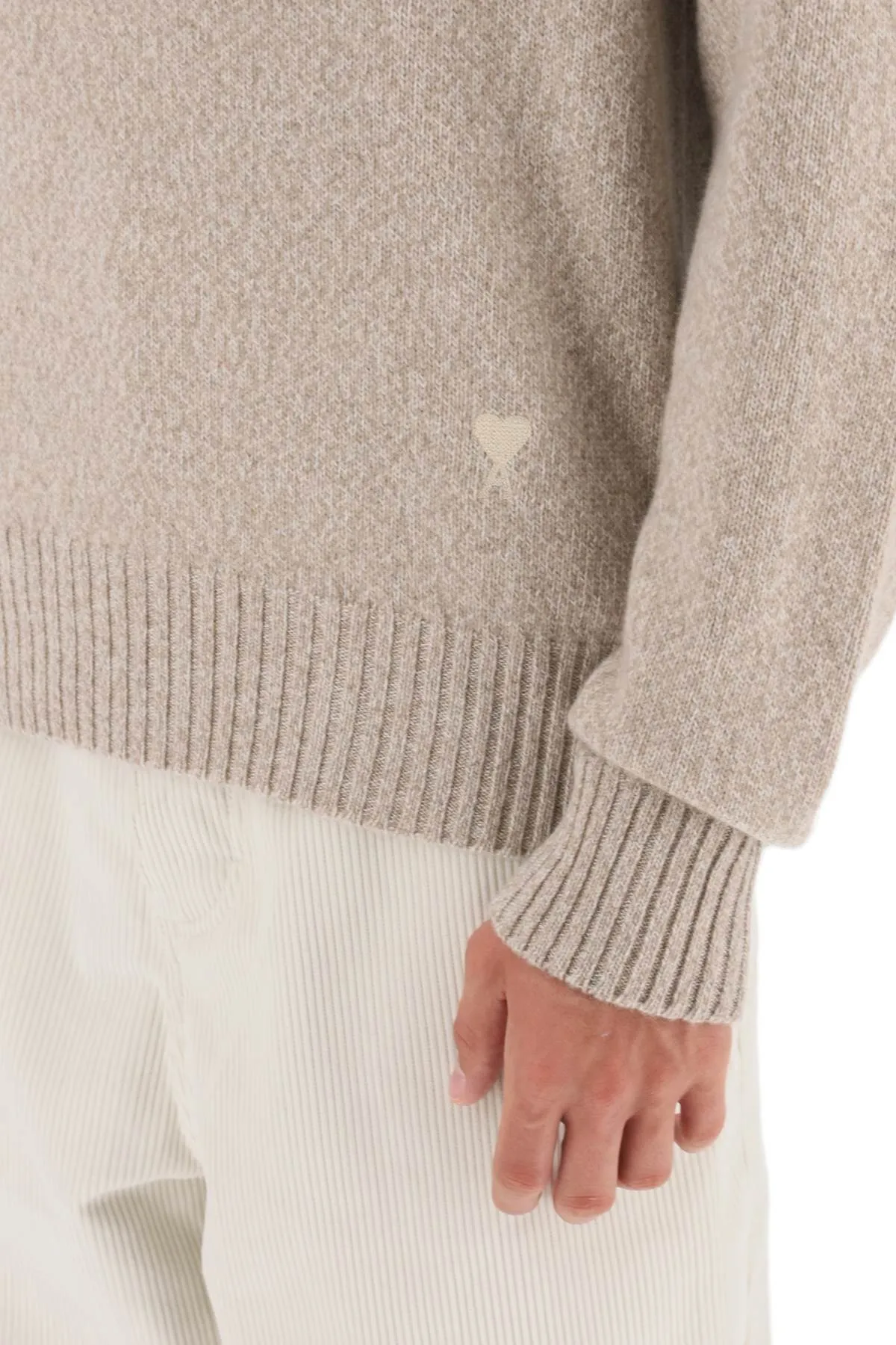 Melange Effect Cashmere Turtleneck Sweater