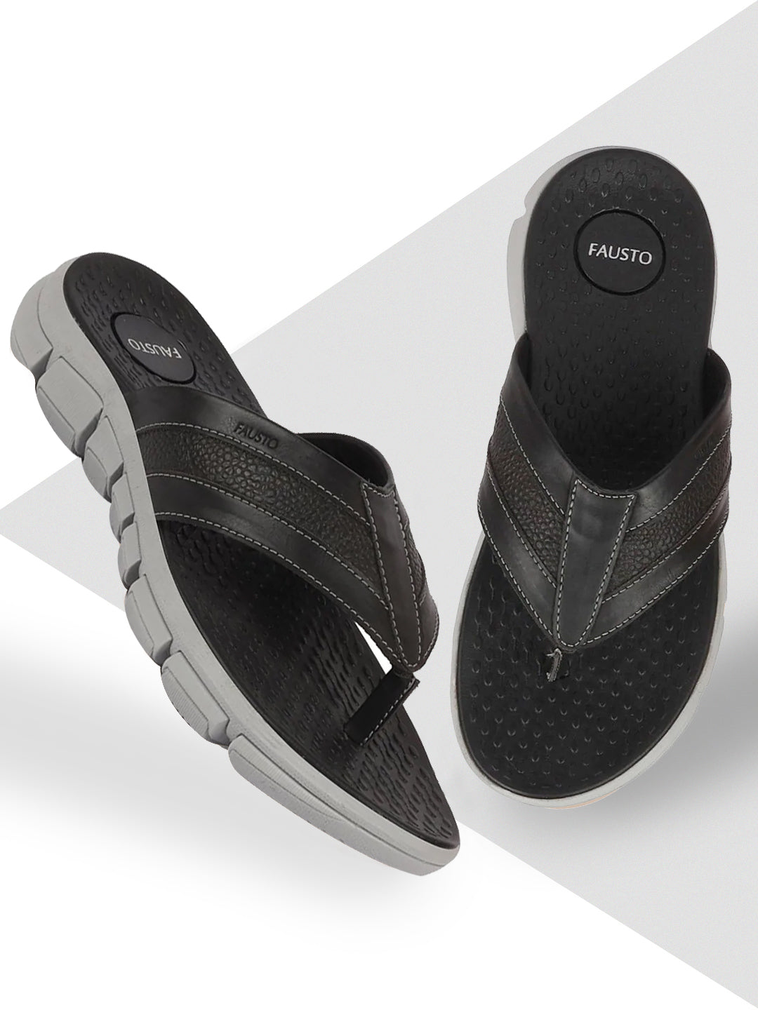 Men Black Phylon Sole Flexible Ultrasoft Outdoor & House Slippers