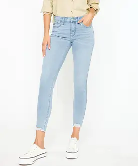 Mid Rise Ankle Skinny Jeans - Light Wash