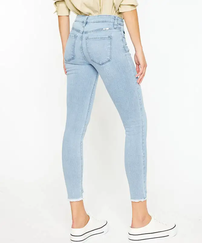 Mid Rise Ankle Skinny Jeans - Light Wash