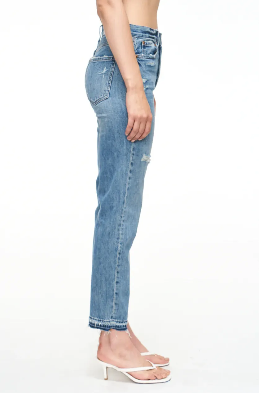 Pistola Charlie High Rise Getaway Vintage Ankle Cut Raw Hem Denim Jeans