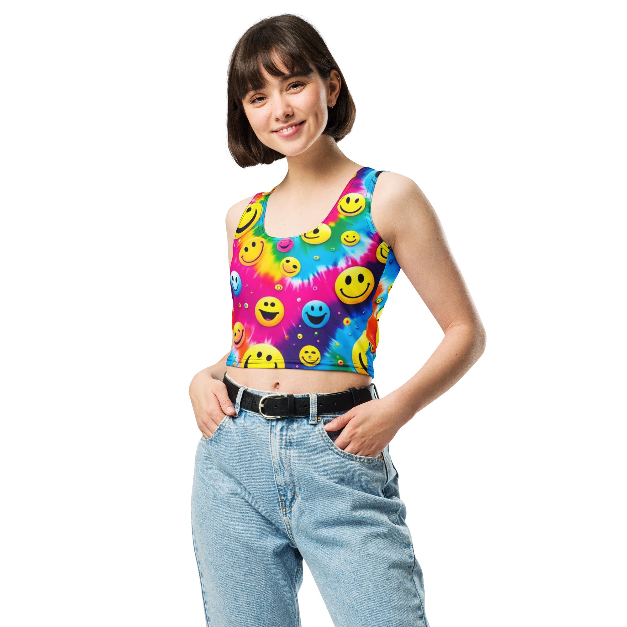 PLUR Smiles Rave Crop Top