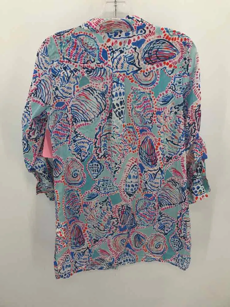 Pre-Owned Lilly Pulitzer Blue Size XS Knee Length Long Sleeve Dress