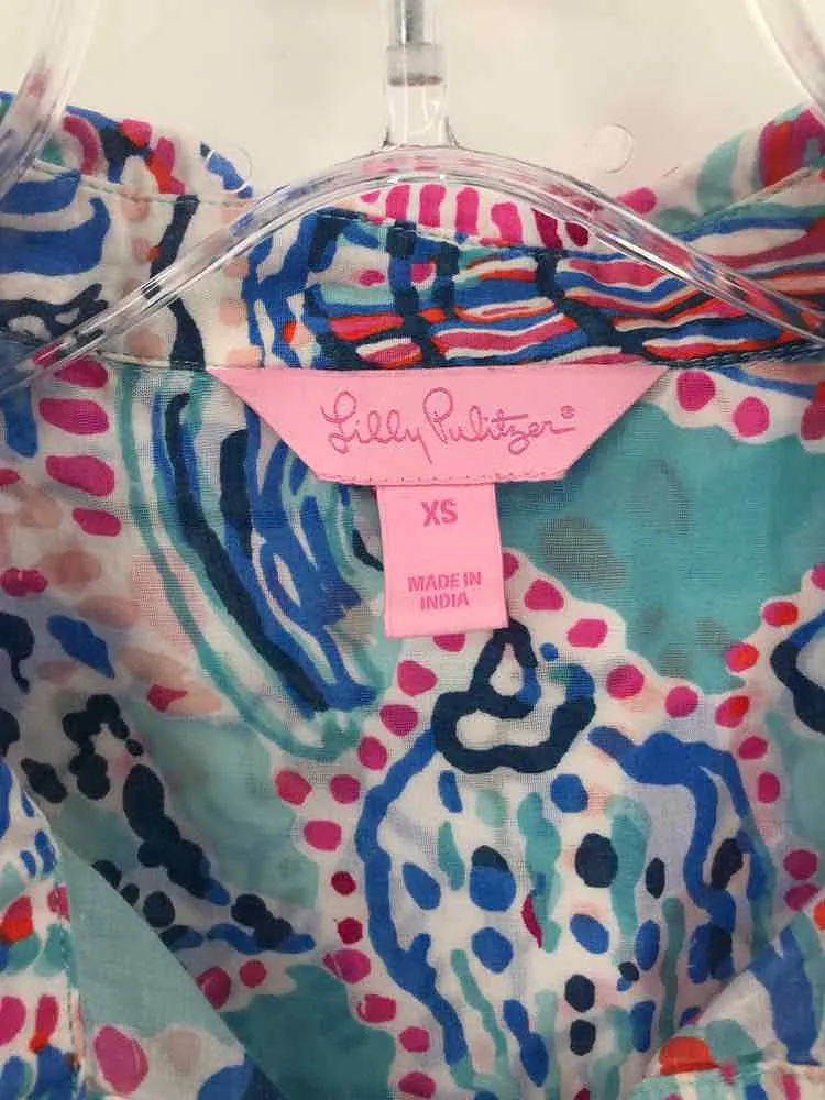 Pre-Owned Lilly Pulitzer Blue Size XS Knee Length Long Sleeve Dress