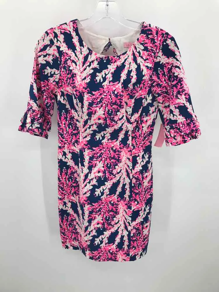 Pre-Owned Lilly Pulitzer Navy Size 0 Knee Length Long Sleeve Dress