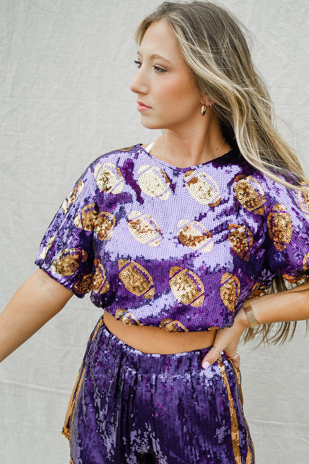 Purple & Gold Football Top