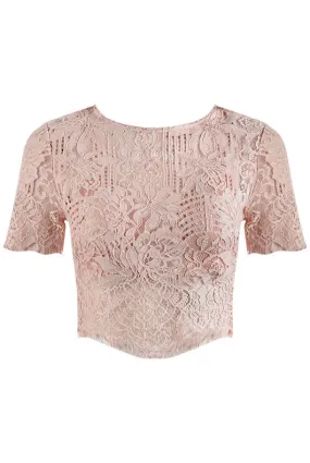 Rose Crochet Lace Crop Tops 