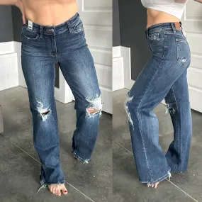 Rose High Rise 90's Straight Jeans in Dark Wash