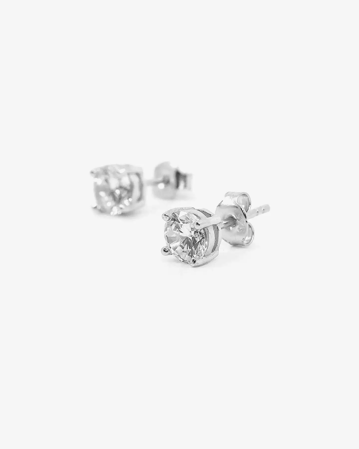 Saint Morta Round Cut Earrings Iced White Gold