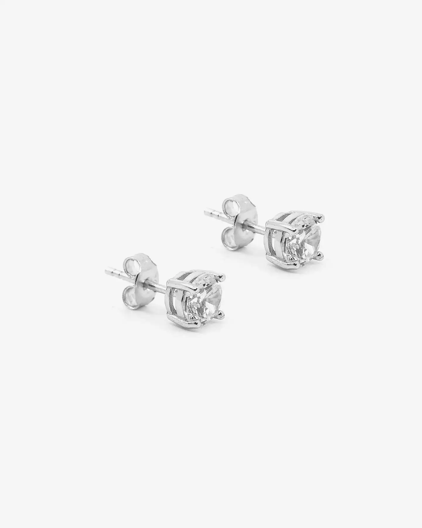 Saint Morta Round Cut Earrings Iced White Gold