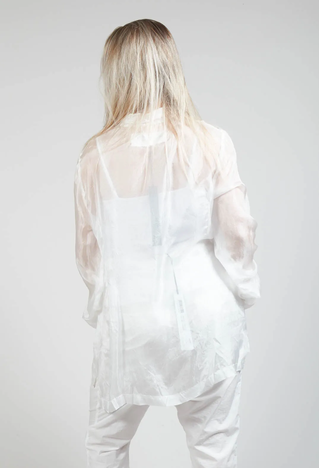 Silk Metallic Blouse in Starwhite