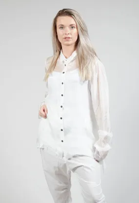 Silk Metallic Blouse in Starwhite