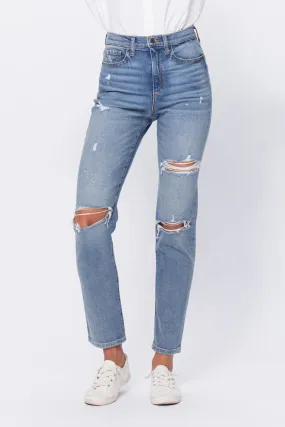 Sneak Peek Super High Rise Distressed Ankle Mom Jeans