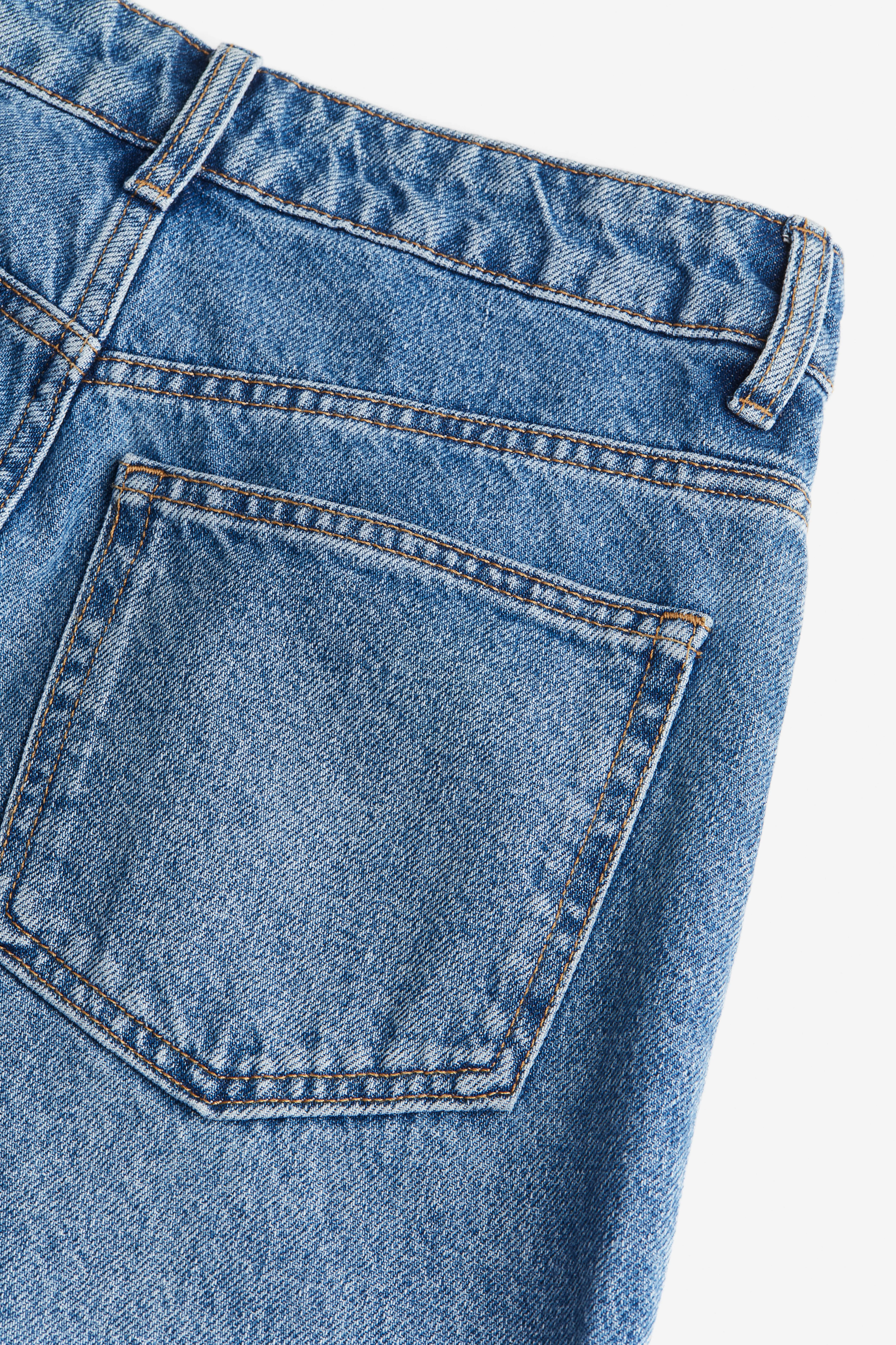 Straight High Jeans - High waist - Long - Medium denim blue - Ladies | H&M GB