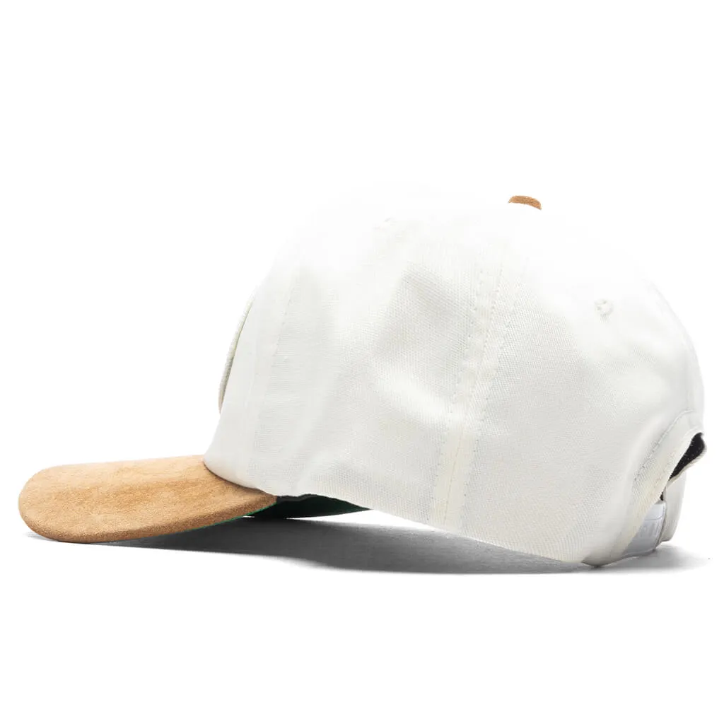 Suede Crest 6 Panel Cap - Creme/Tan