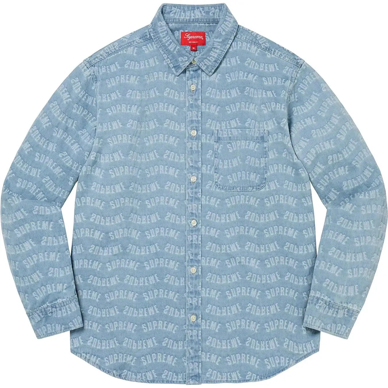 Supreme  |Unisex Denim Street Style Long Sleeves Logo Skater Style