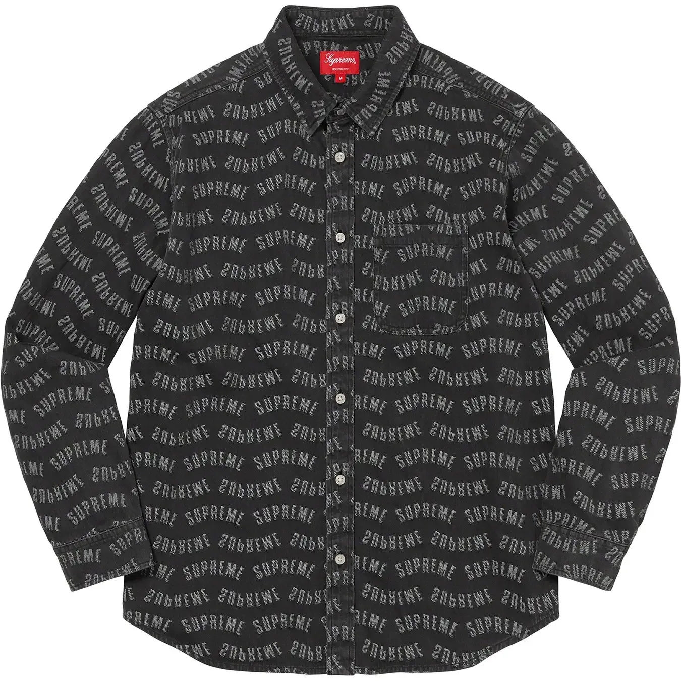 Supreme  |Unisex Denim Street Style Long Sleeves Logo Skater Style