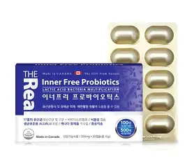 The Real Inner Free Probiotics 30 Capsules Gut Health Supplements Food Lactobacillus