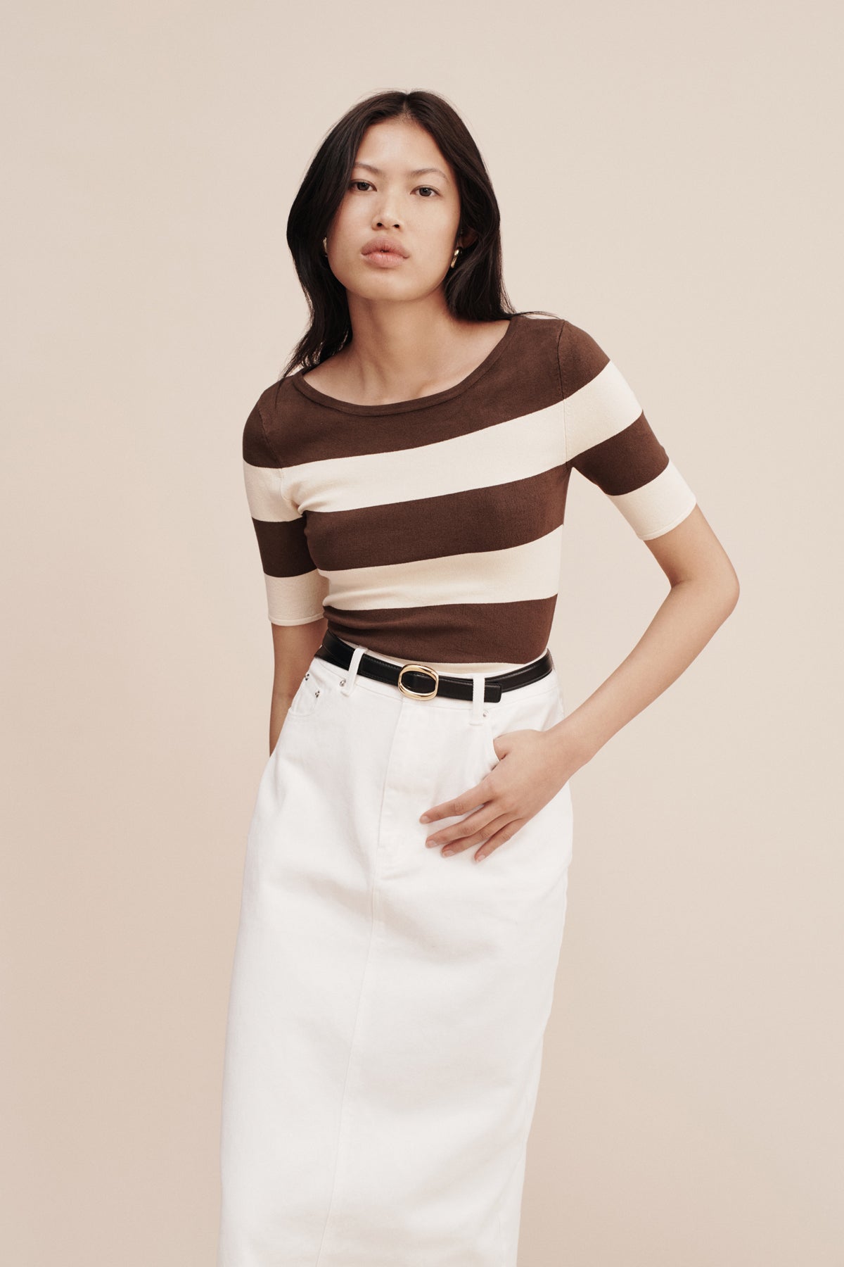 THEO TOP - CHOCOLATE STRIPE