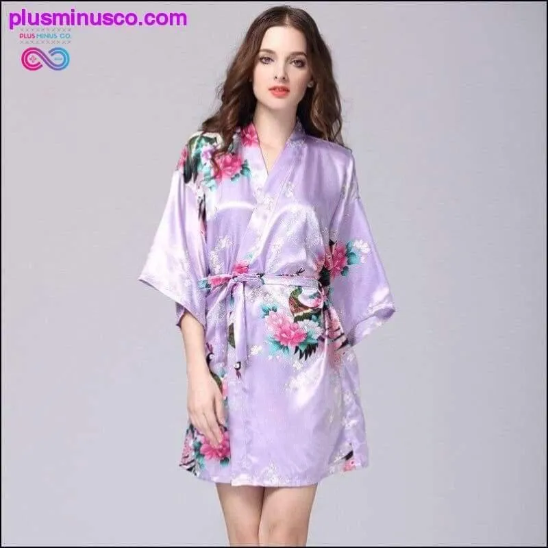 Women Faux Silk Robe Satin Wedding Bride Robe Large Size