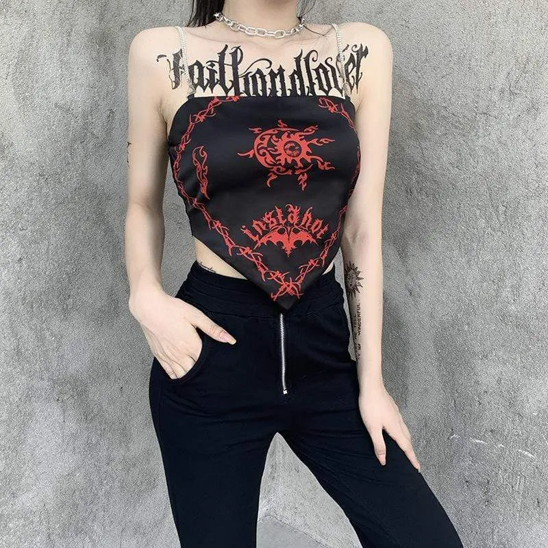 Women's Grunge Totem Printed Crop Tops