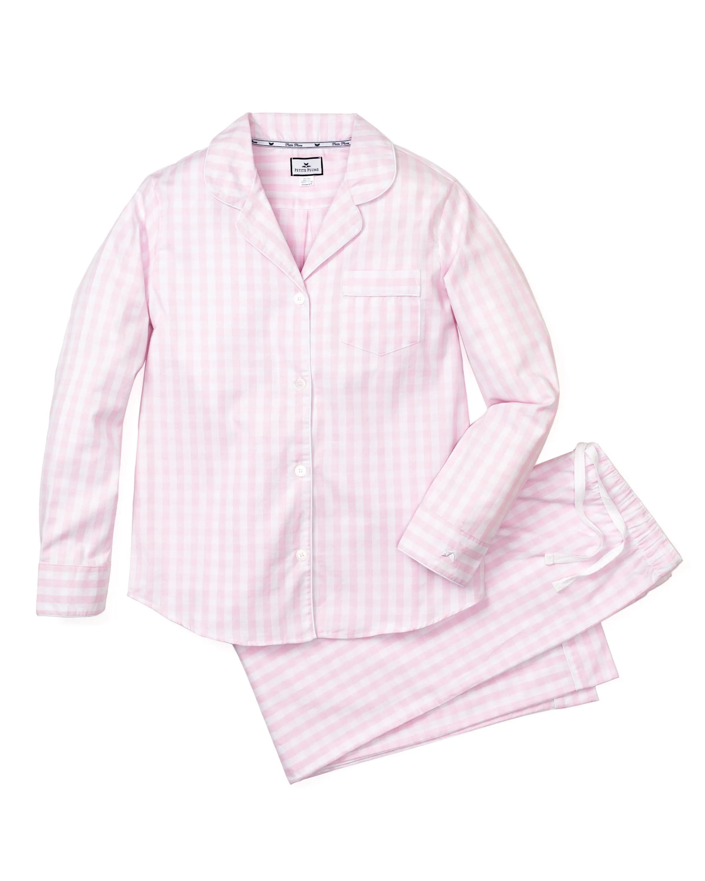 Women's Twill Pajama Set | Pink Gingham