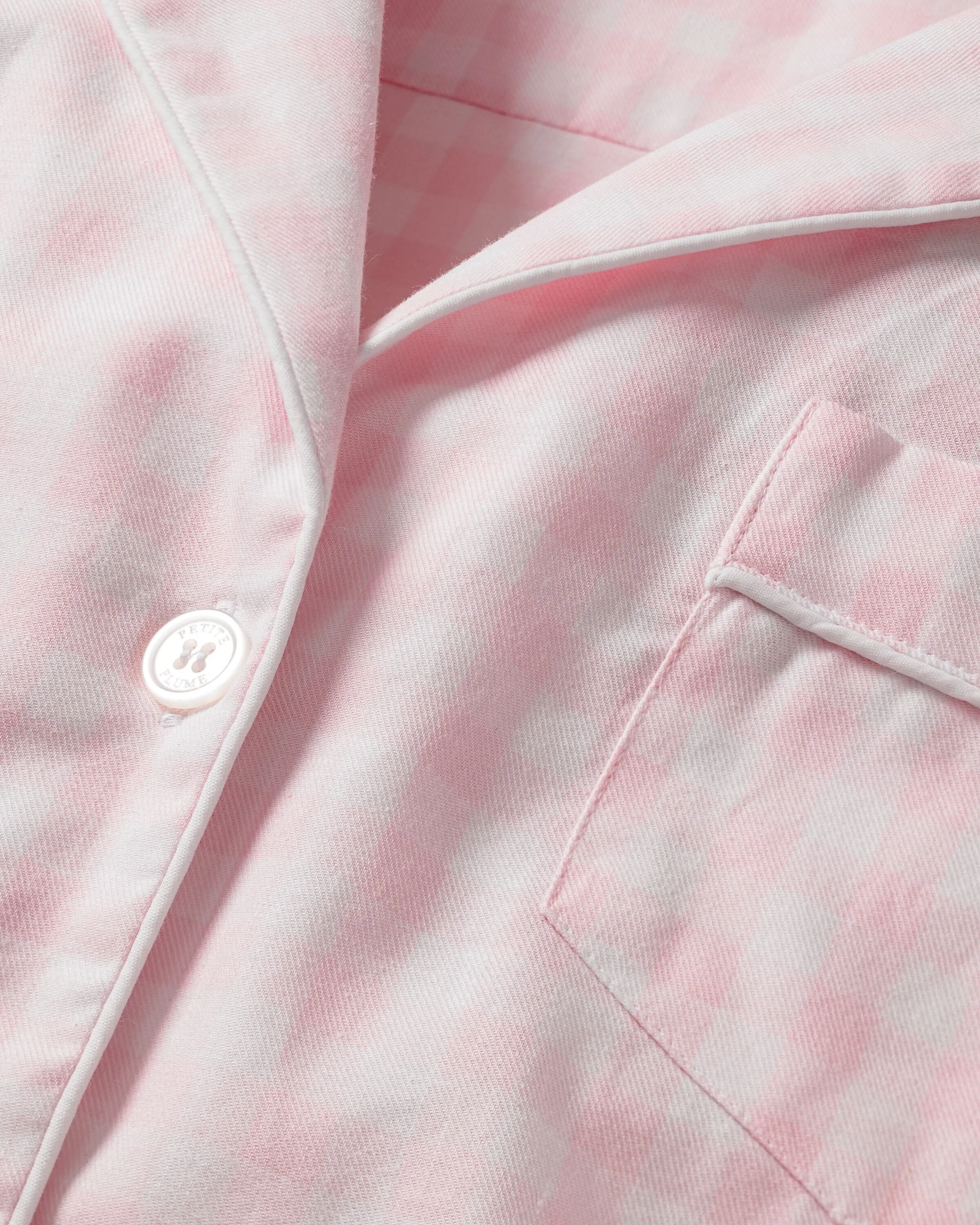 Women's Twill Pajama Set | Pink Gingham