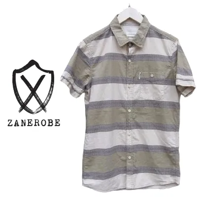 ZANEROBE  |Stripes Cotton Short Sleeves Shirts