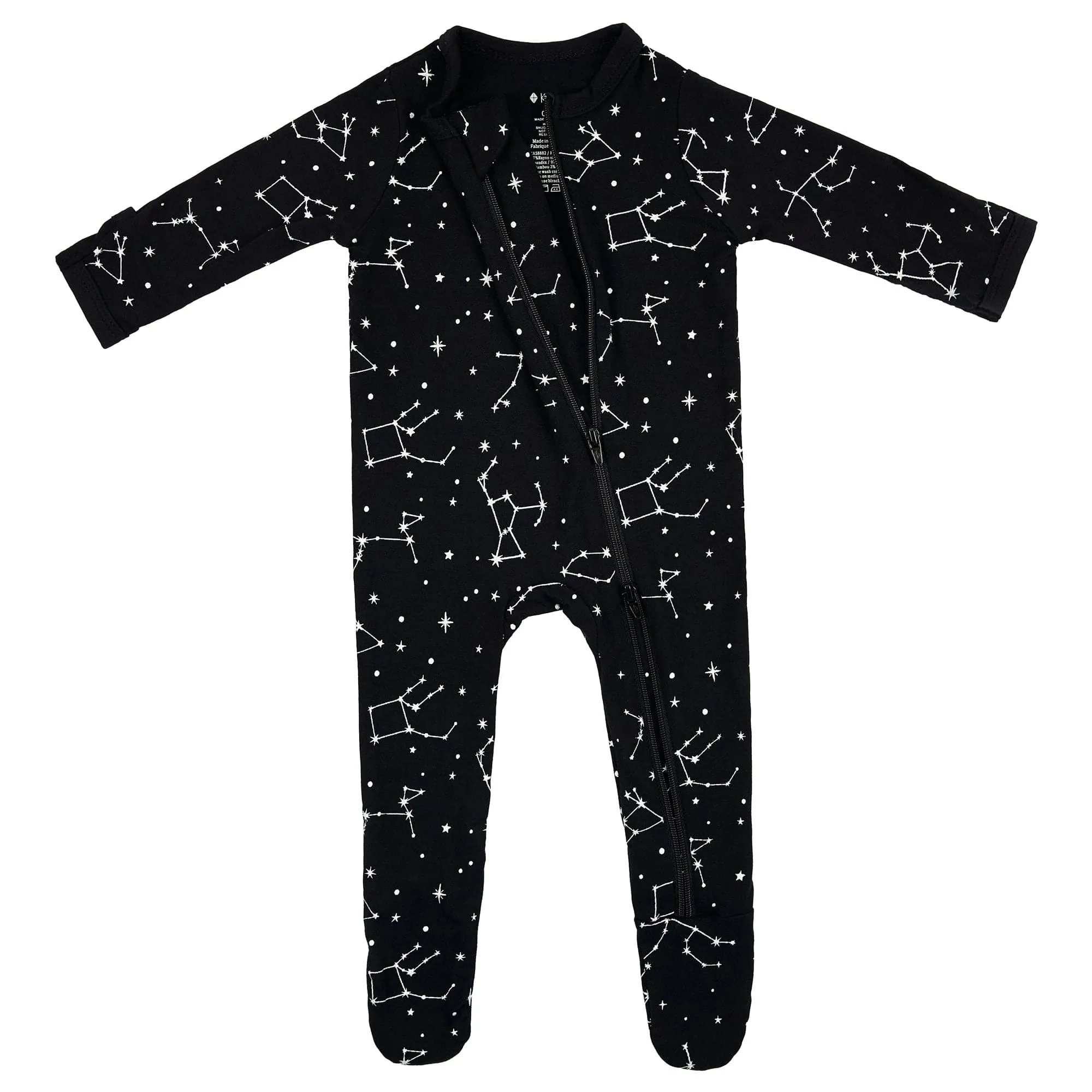 Zippered Footie in Midnight Constellation