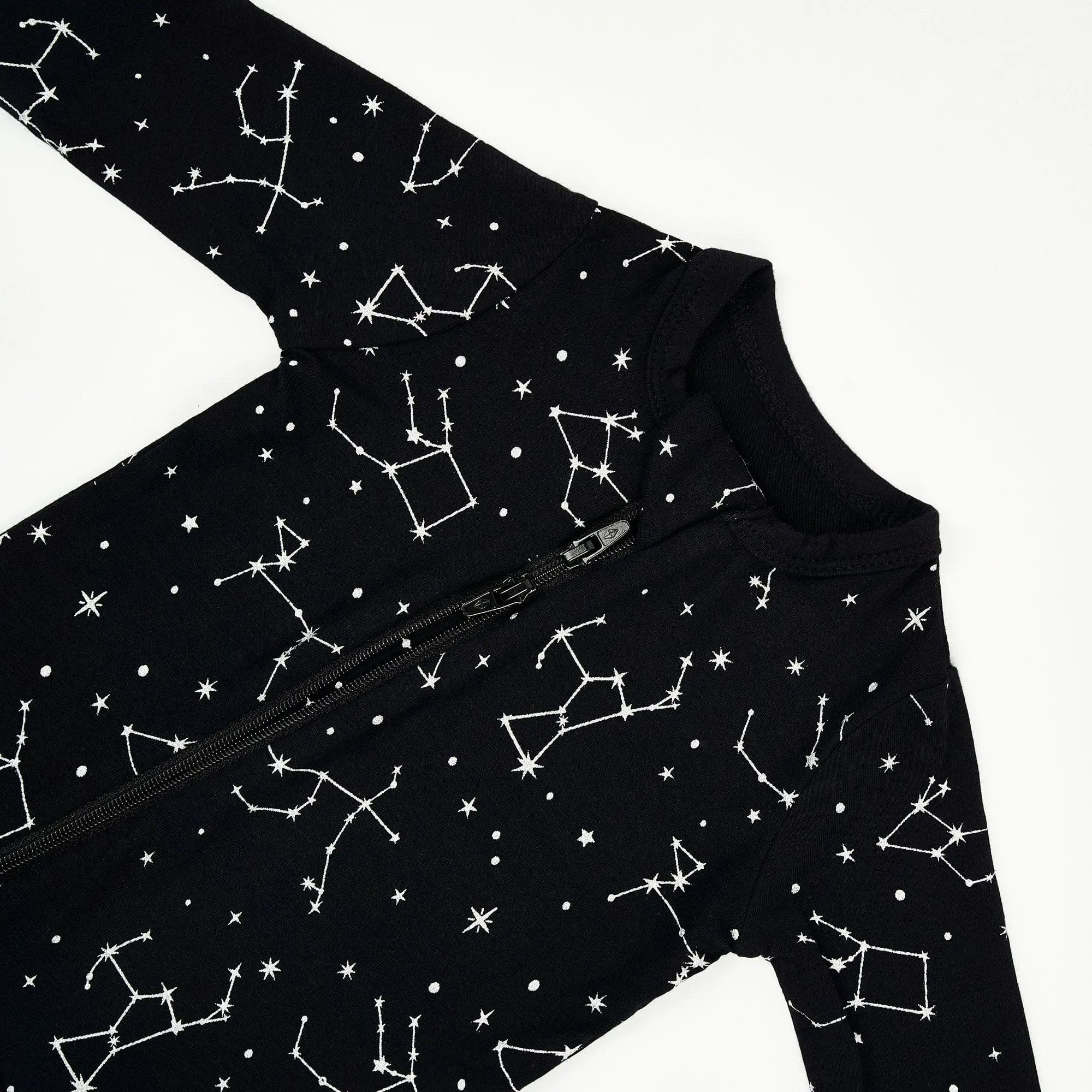 Zippered Footie in Midnight Constellation